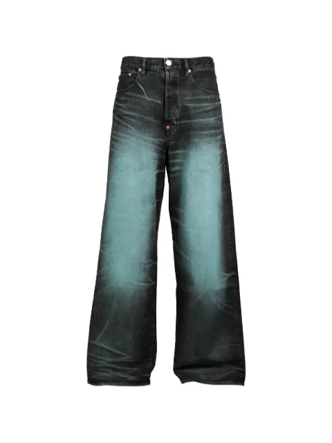 Kenzo Turn up faded-effect wide-leg jeans