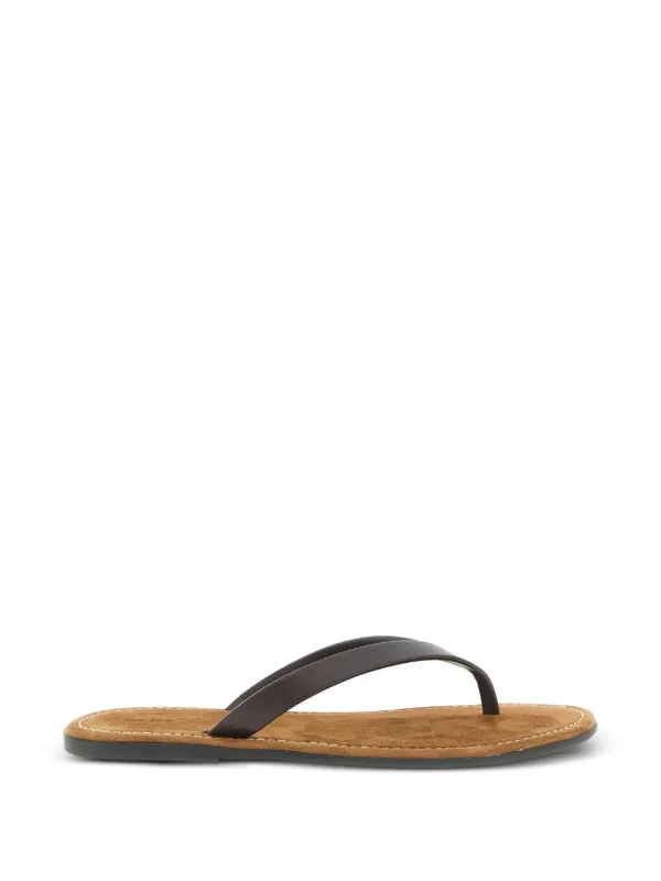 The Row Beach Flip Flops in Brown