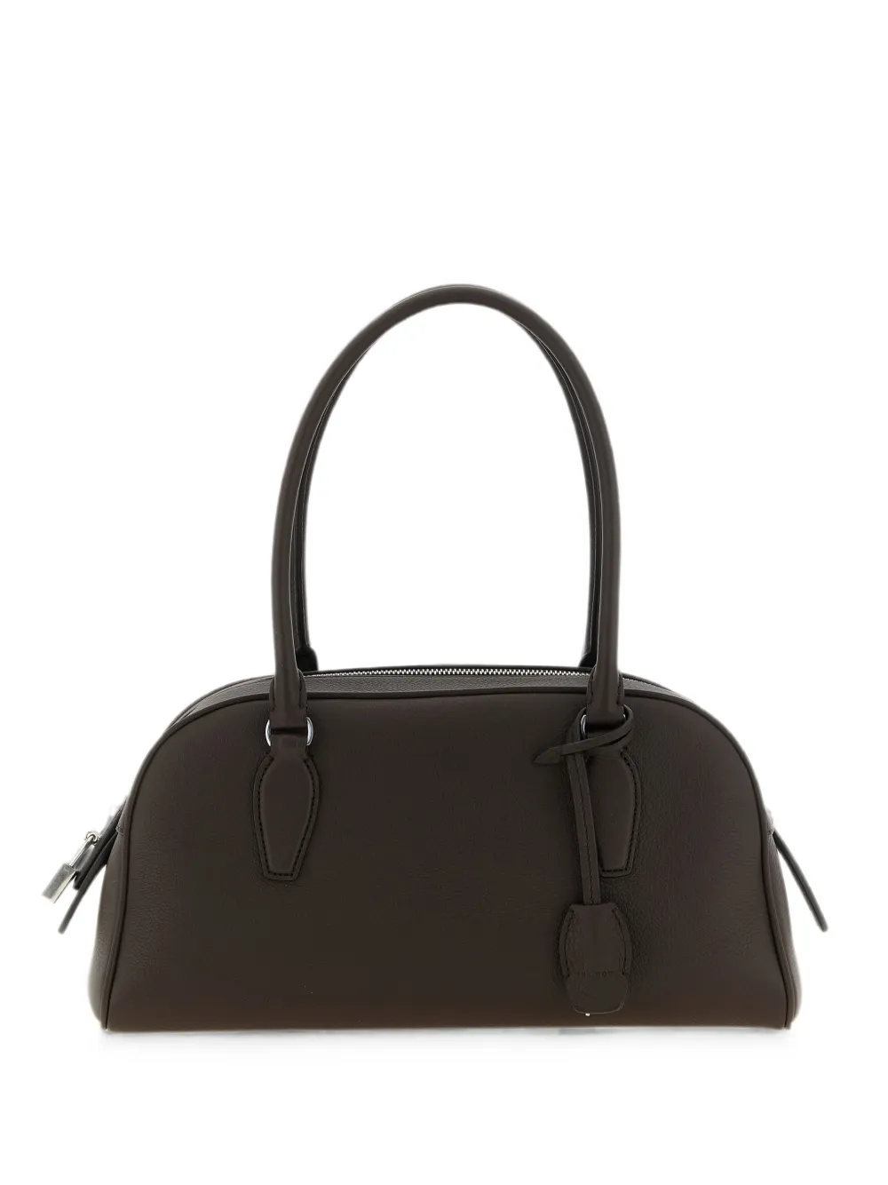 The Row small E/W India leather tote bag - Braun