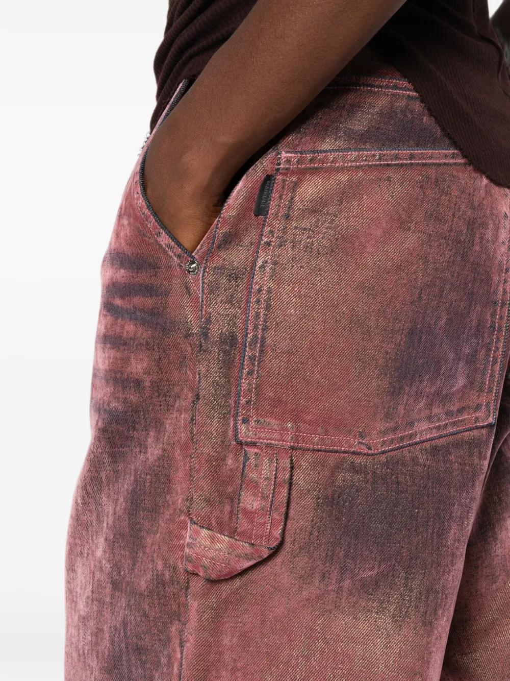 Haikure Jeans met hamerlus en verwassen effect Roze