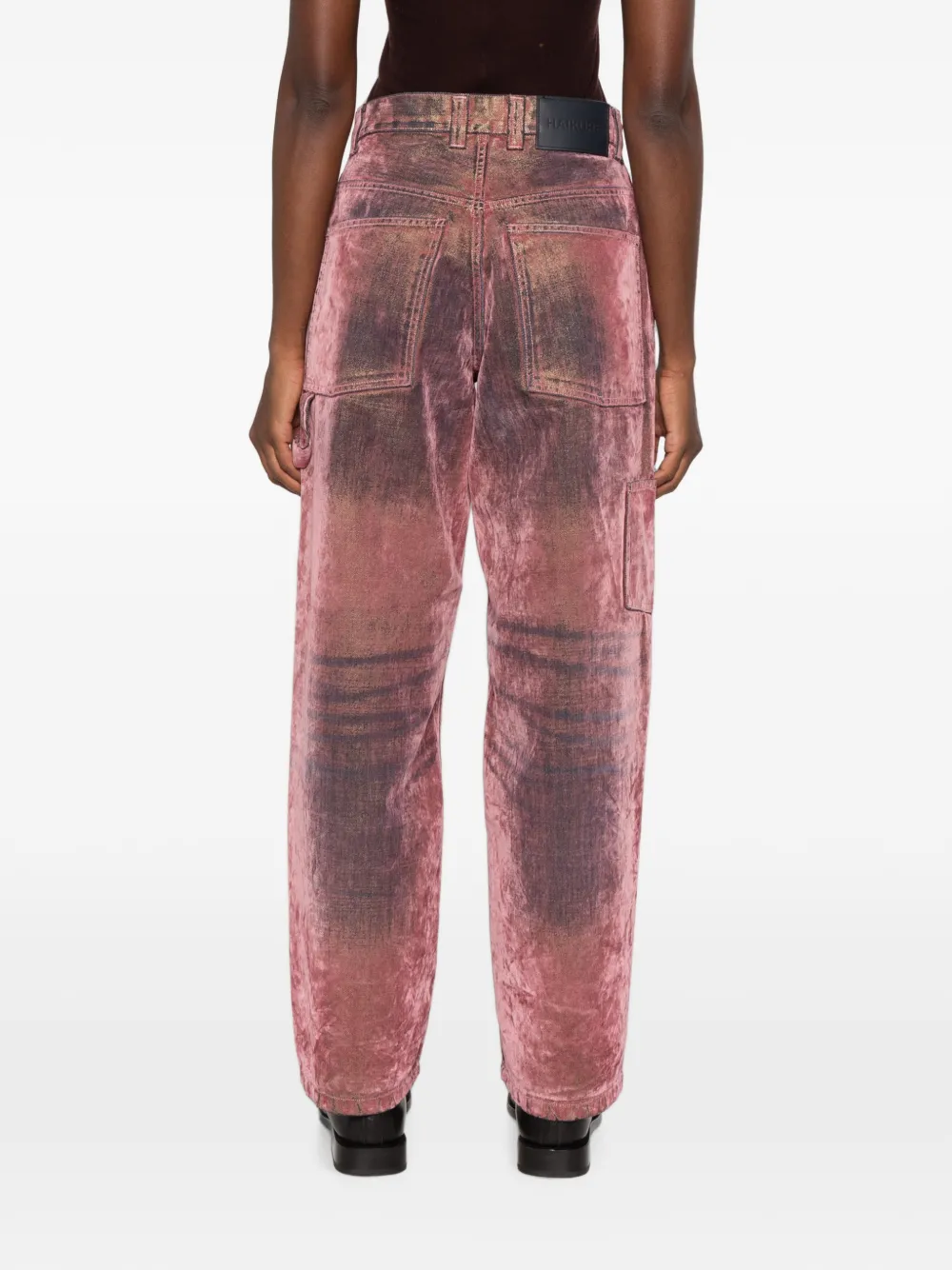 Haikure Jeans met hamerlus en verwassen effect Roze