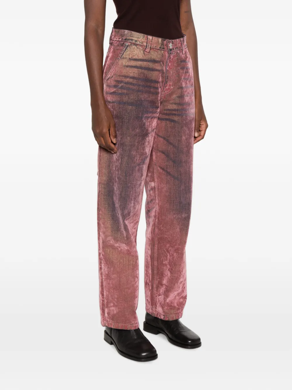 Haikure Jeans met hamerlus en verwassen effect Roze
