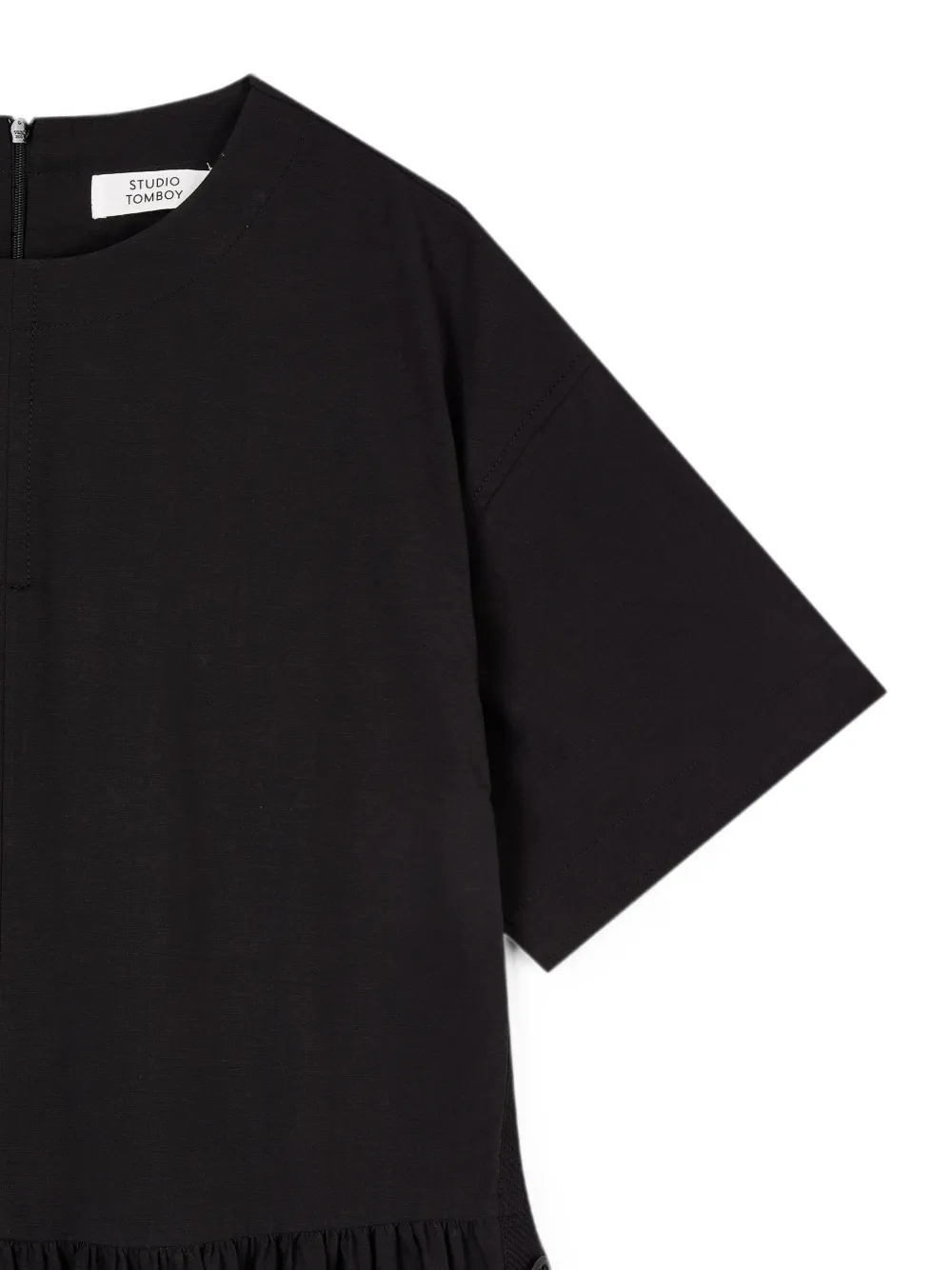 TOMBOY Midi-jurk met knoopdetail Zwart