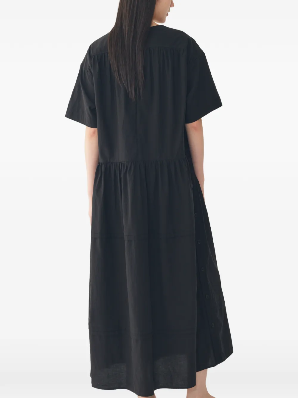 TOMBOY Midi-jurk met knoopdetail Zwart