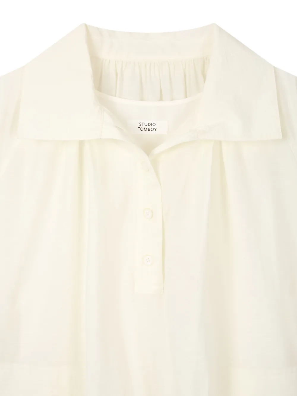 TOMBOY Midi-jurk met kraag en korte mouwen Beige