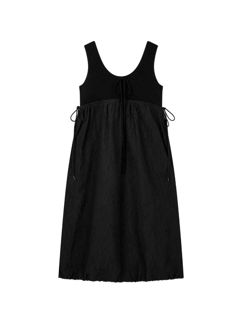 TOMBOY ribbed-knit panelled midi dress - Schwarz