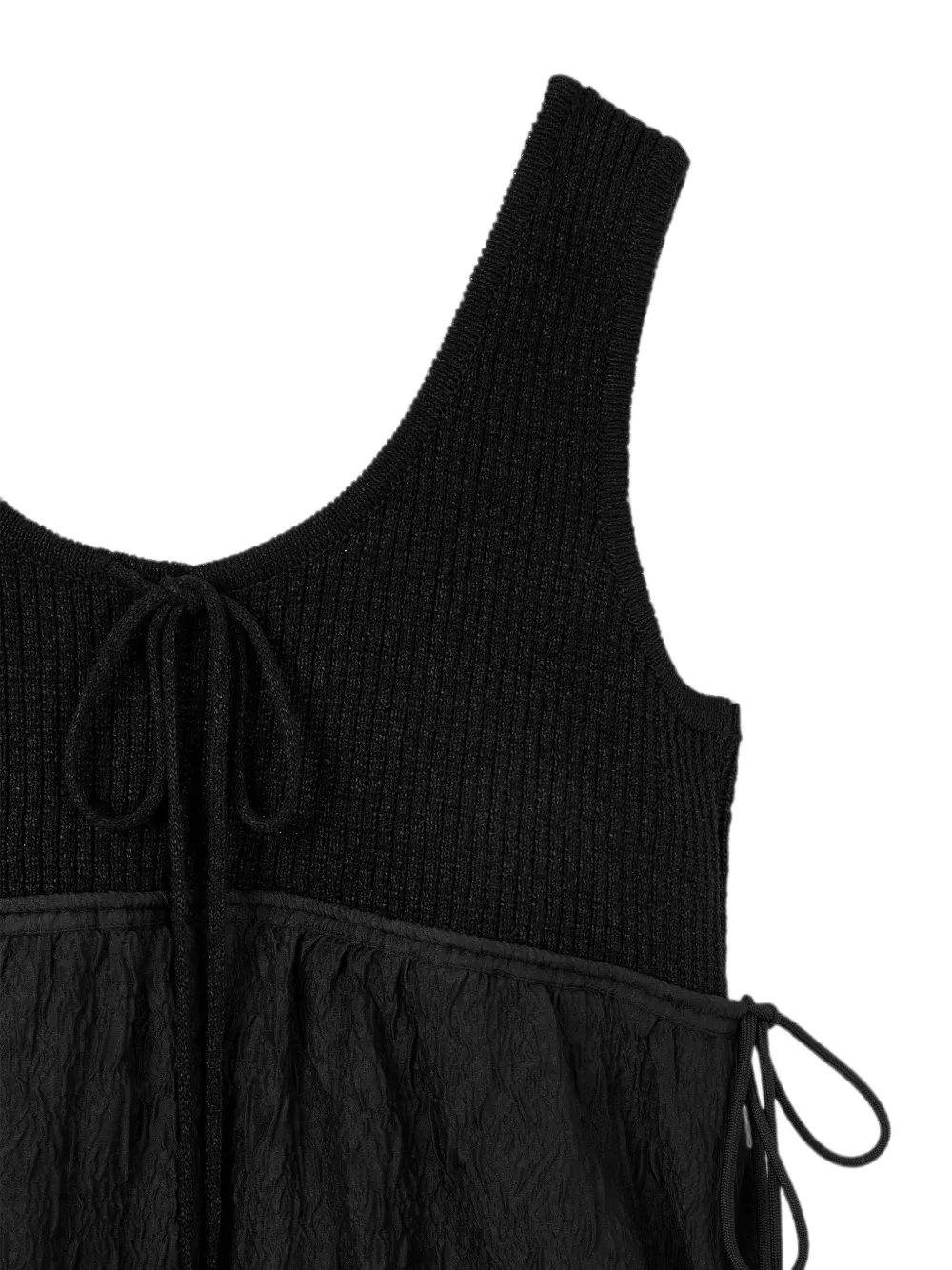 TOMBOY Ribgebreide midi-jurk met vlakken Zwart