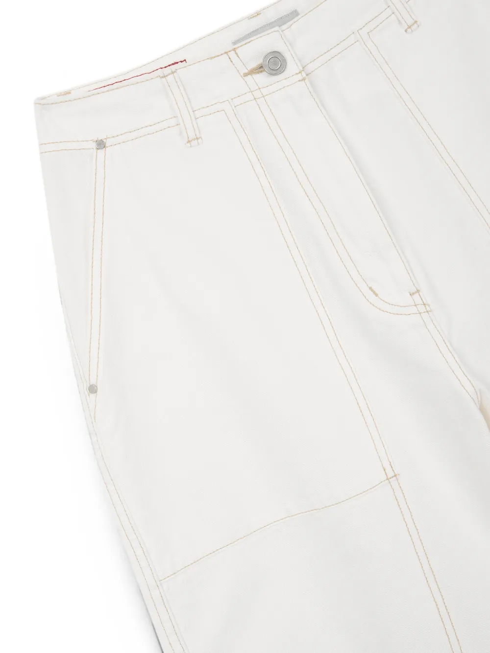 TOMBOY Jeans met toelopende pijpen en contrasterende stiksels Wit