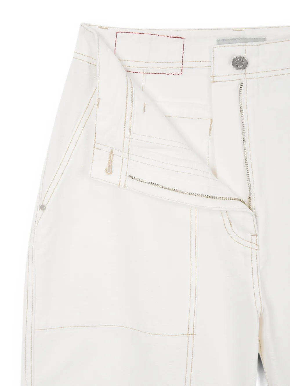 TOMBOY Jeans met toelopende pijpen en contrasterende stiksels Wit