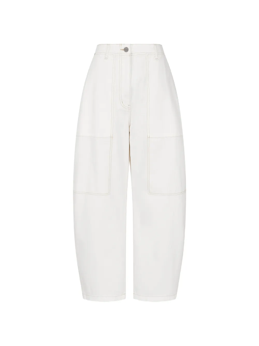 TOMBOY contrast-topstitching tapered jeans - Bianco