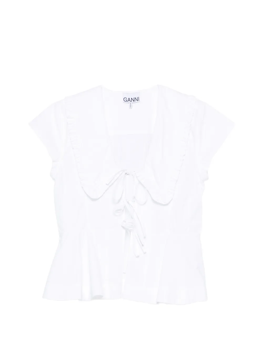 GANNI ruffled-collar blouse - Bianco