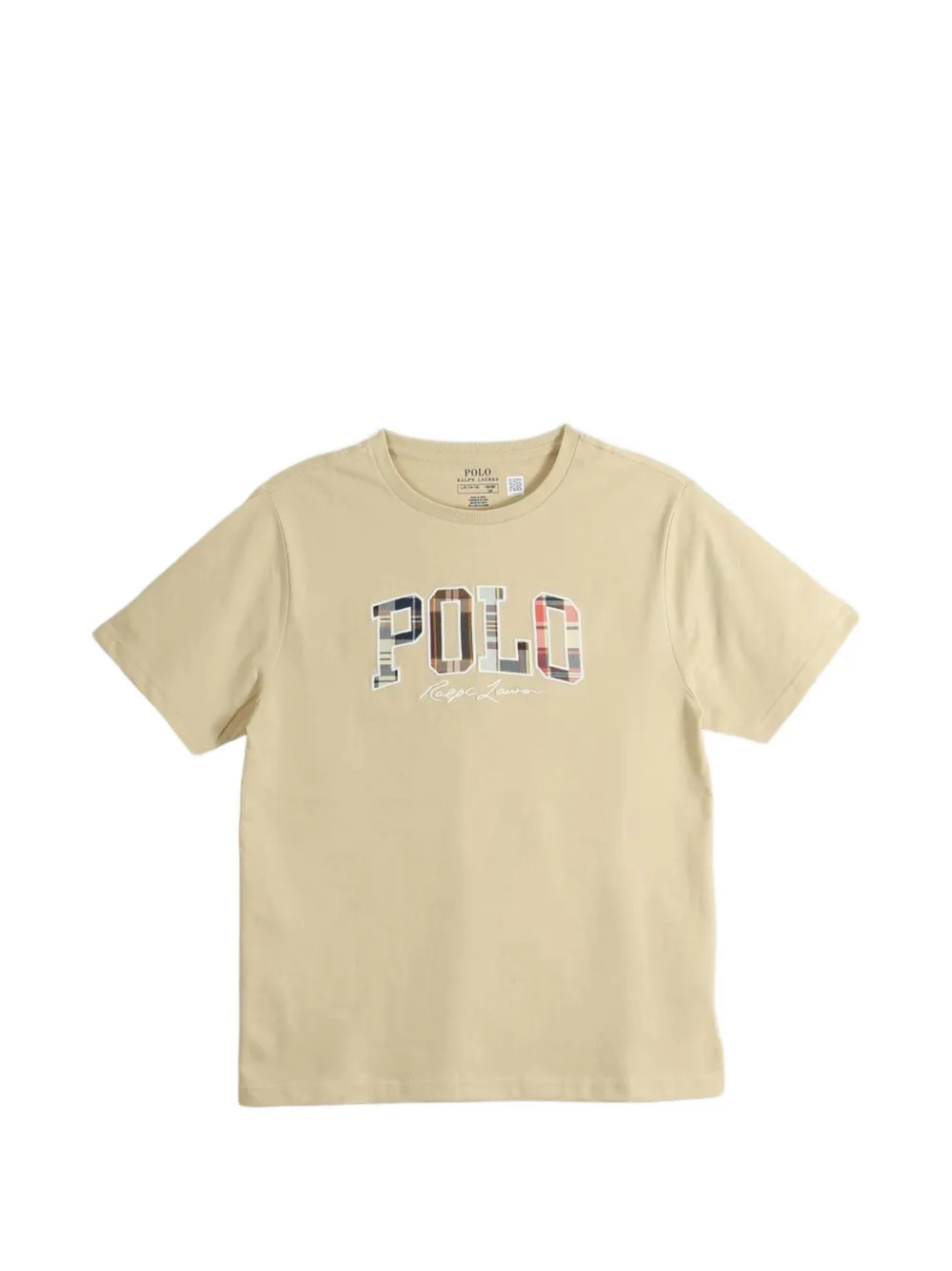 POLO RALPH LAUREN KIDS Madras-logo T-shirt - Toni neutri