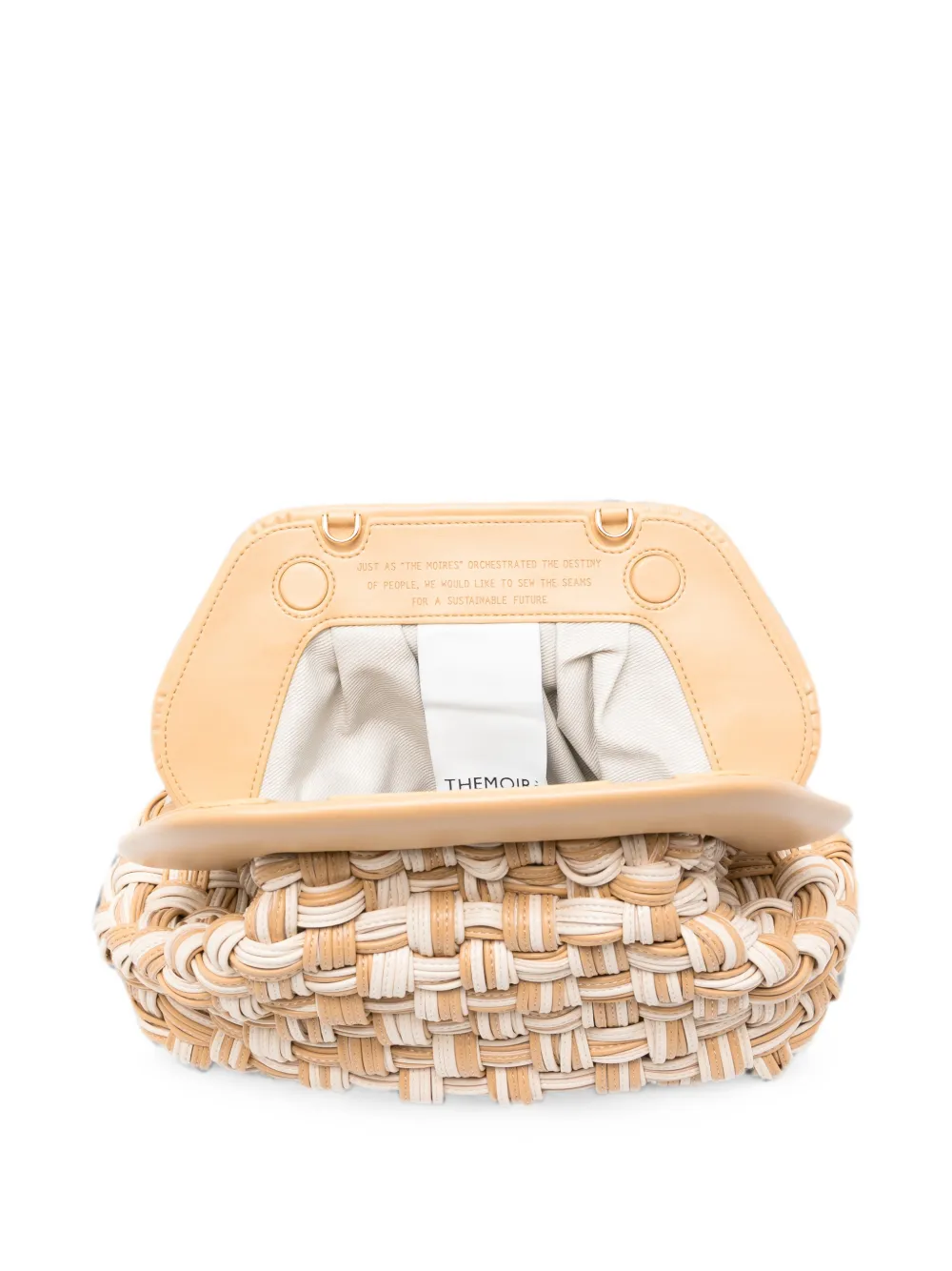 Themoirè Bios medium clutch Beige
