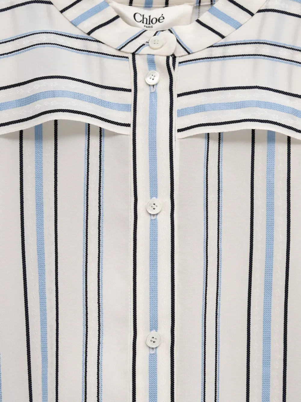 Chloé Gestreepte zijden blouse met gelaagd vlak Wit