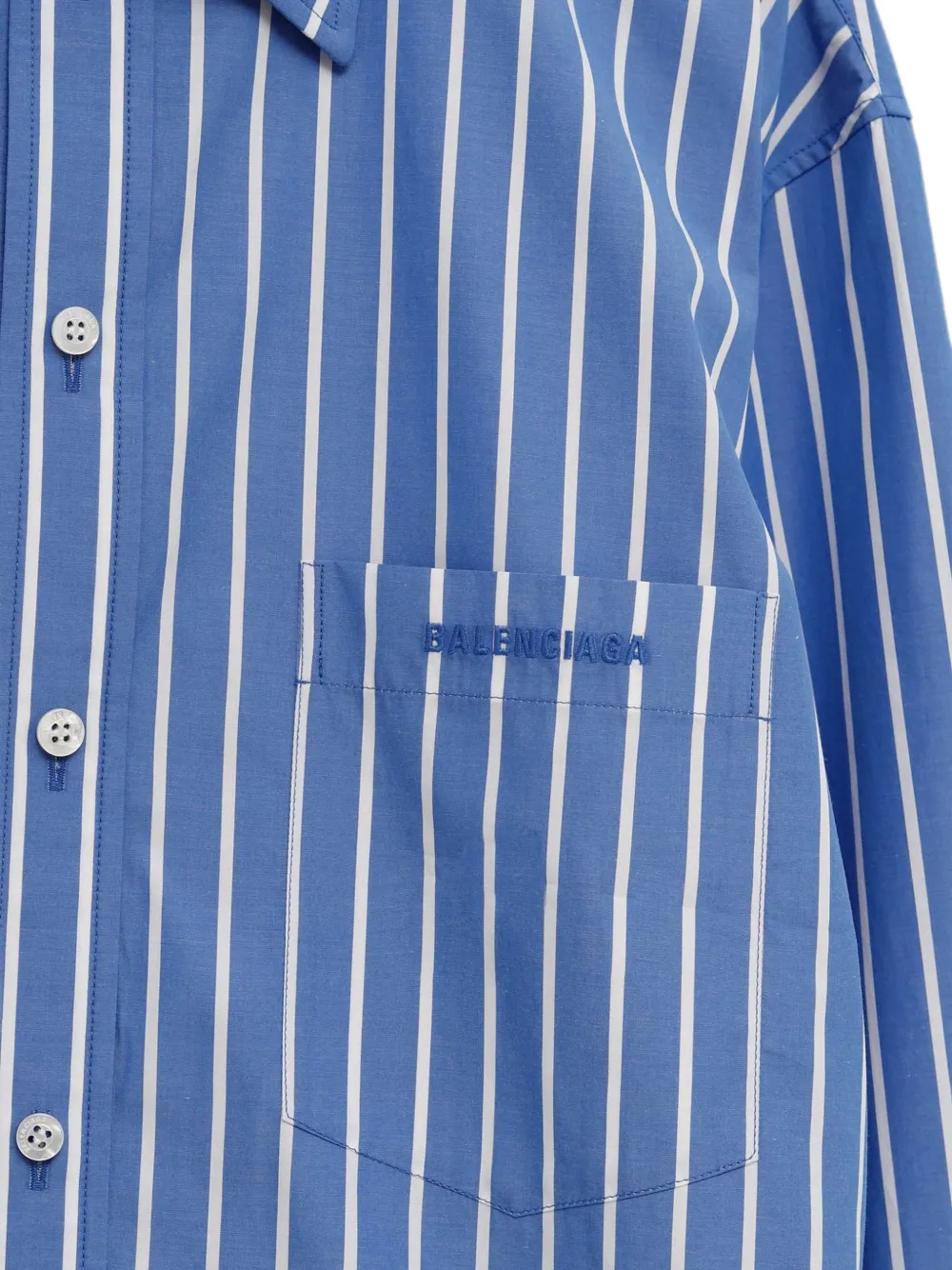 Balenciaga Overhemd met geborduurd logo Blauw