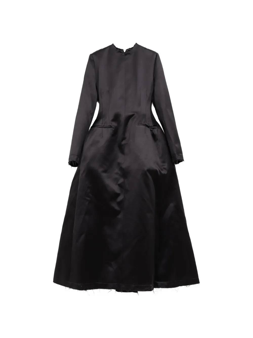 Matières Fécales frayed-edge long-sleeve maxi dress - Nero