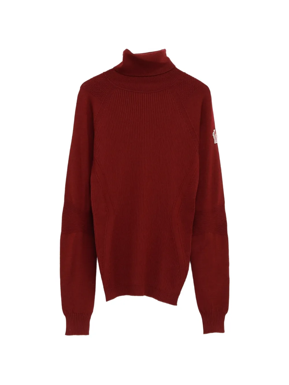Moncler Grenoble logo-patch ribbed sweater Rood