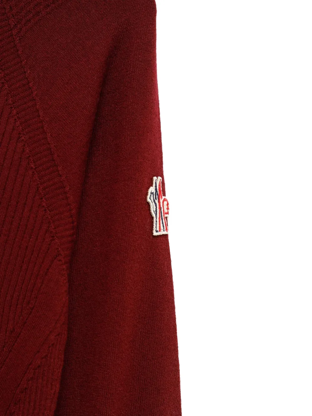 Moncler Grenoble logo-patch ribbed sweater Rood