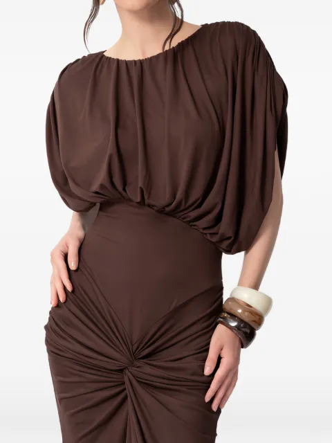 CONCEPTO Zena twist-detail gathered maxi dress