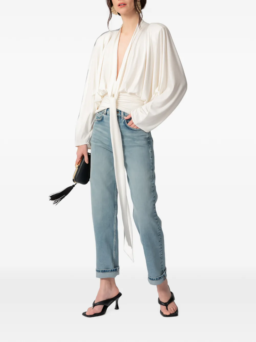  Concepto Lila Tie-waist Top - Blanco 