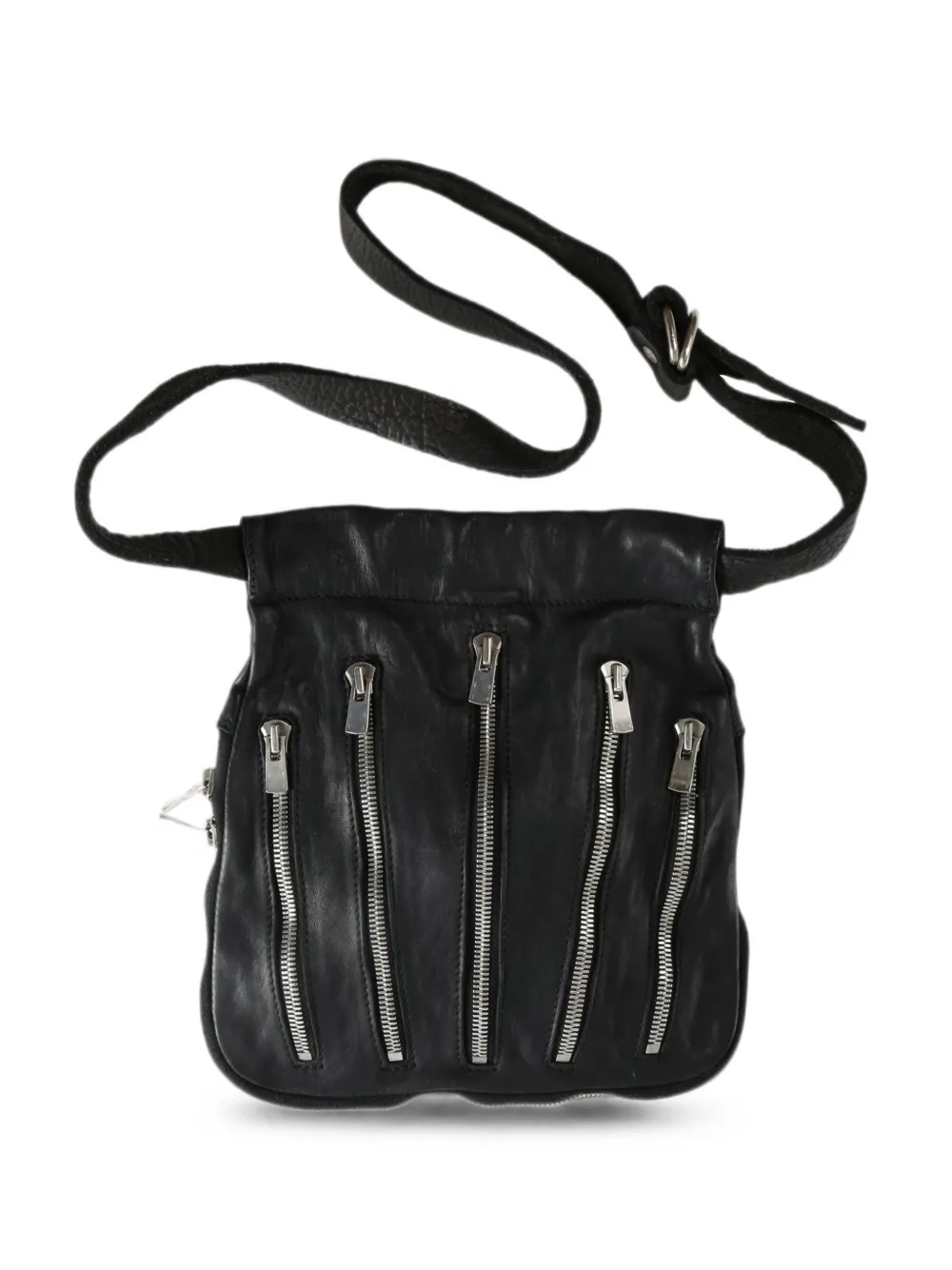 Guidi Multi-zip Leather Belt Bag In Black