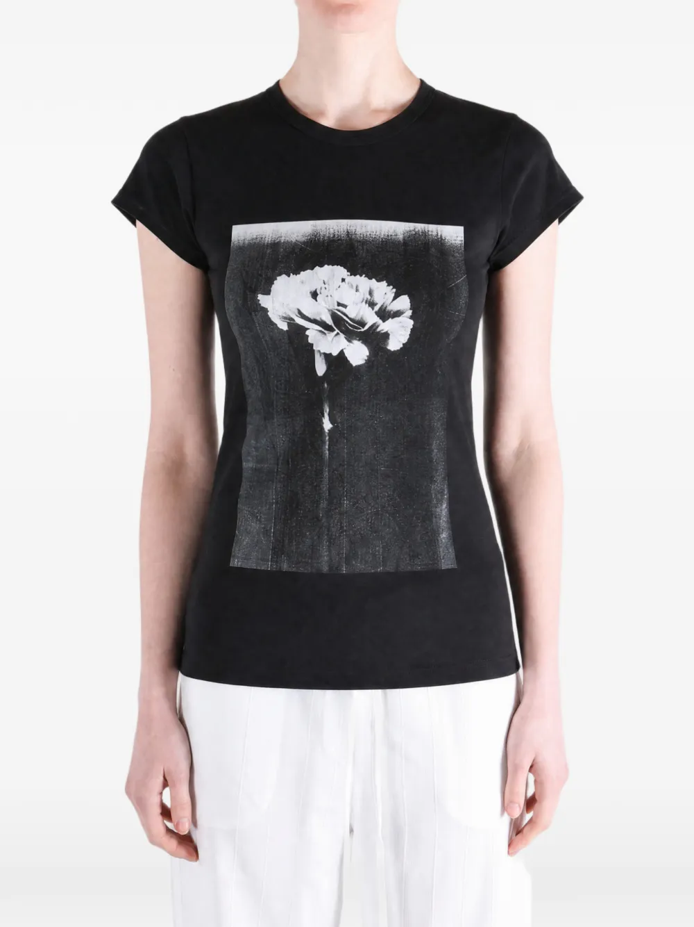 Balenciaga T-shirt met bloemen-print Zwart
