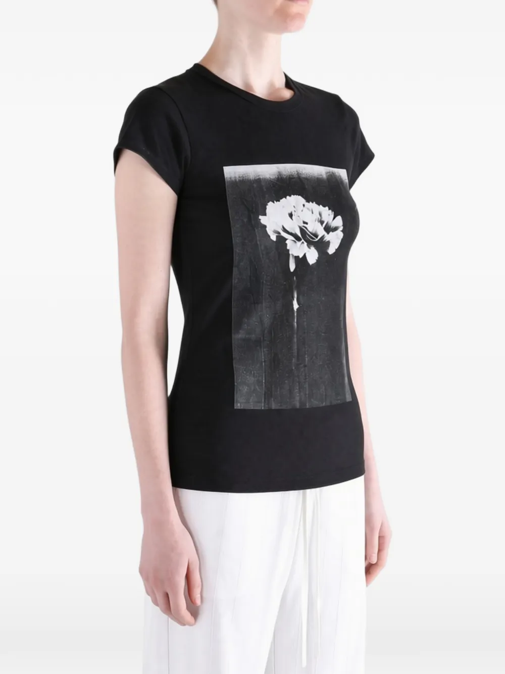 Balenciaga T-shirt met bloemen-print Zwart
