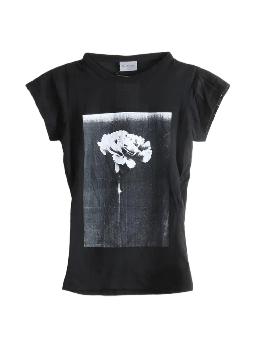 Balenciaga flower-print T-shirt - Schwarz