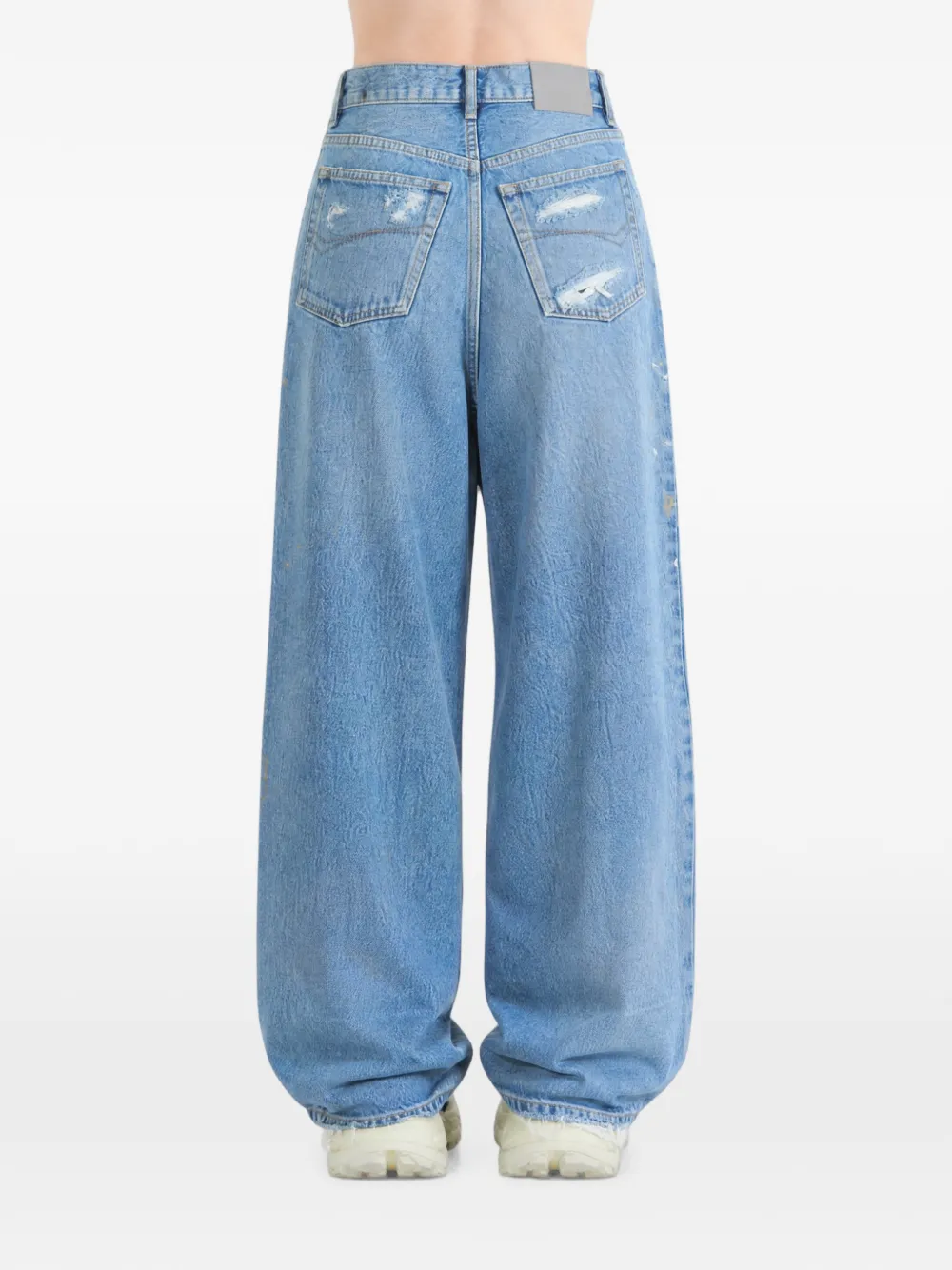 Balenciaga Jackie Capri gerafelde jeans Blauw