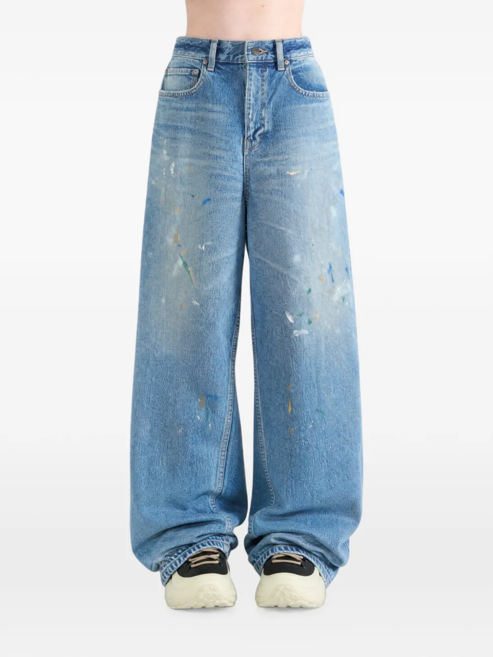 Balenciaga Jackie Capri gerafelde jeans Blauw