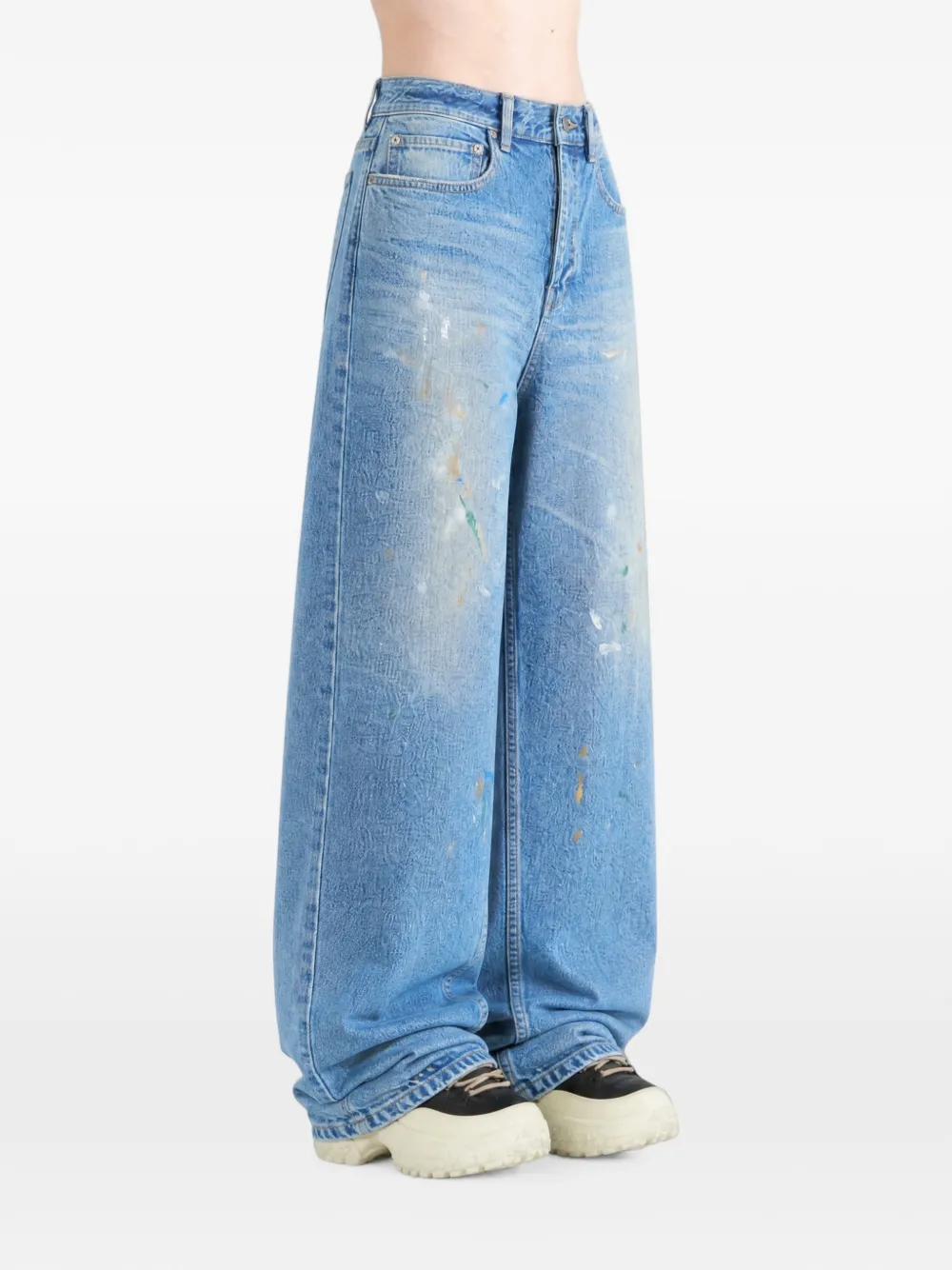 Balenciaga Jackie Capri gerafelde jeans Blauw
