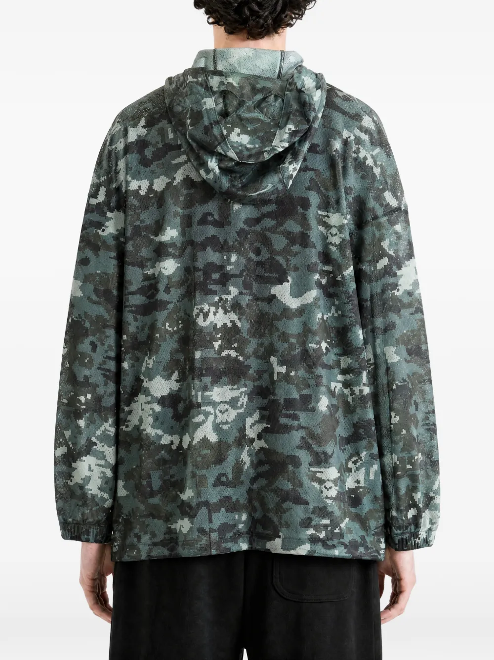 A BATHING APE Mesh jack met camouflageprint Groen