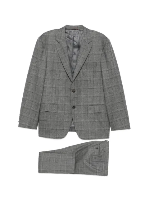 Canali check-pattern single-breasted suit