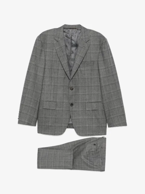 Canali check-pattern single-breasted suit