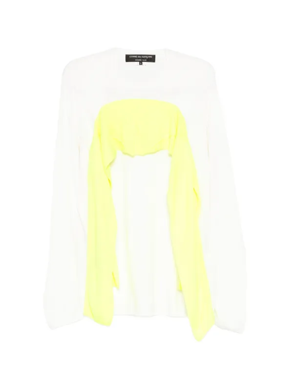 Comme des Garçons Layered-panel Sweater in White