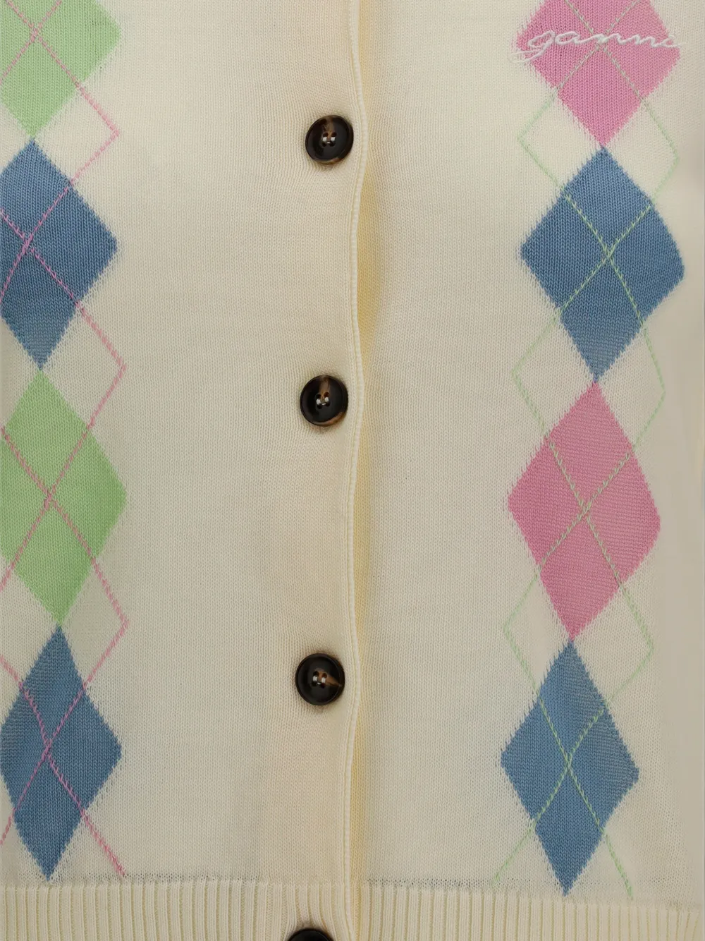 GANNI Vest met diamantpatroon Wit