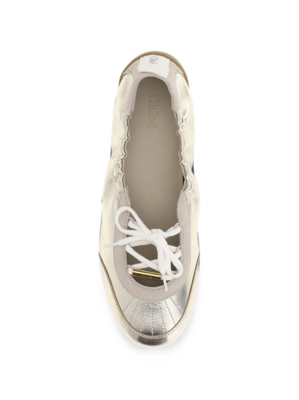 Chloé metallic-effect ballet flats Goud