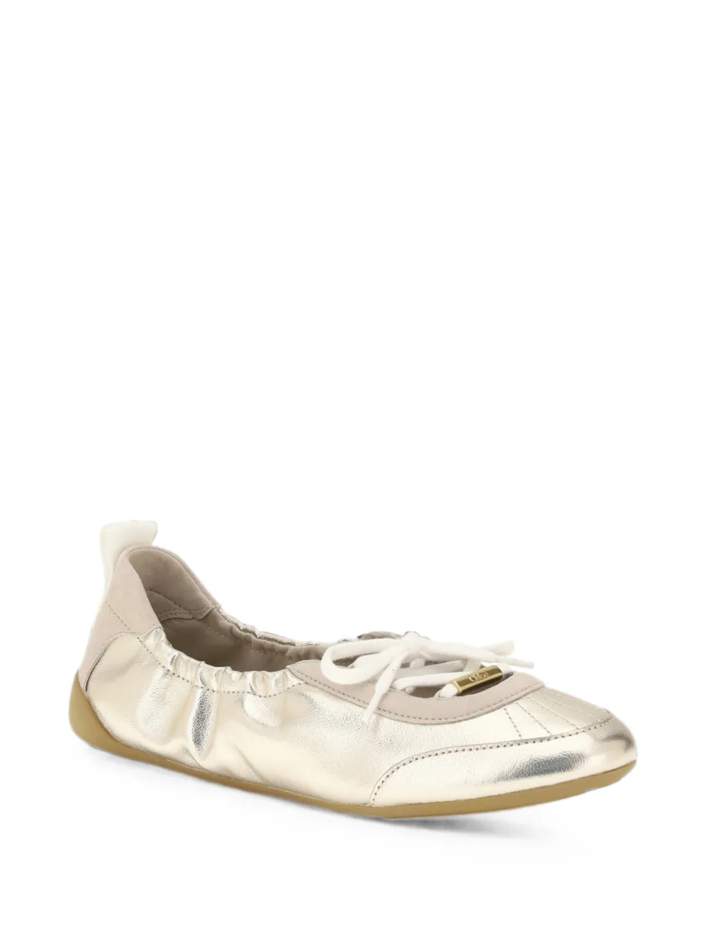 Chloé metallic-effect ballet flats Goud
