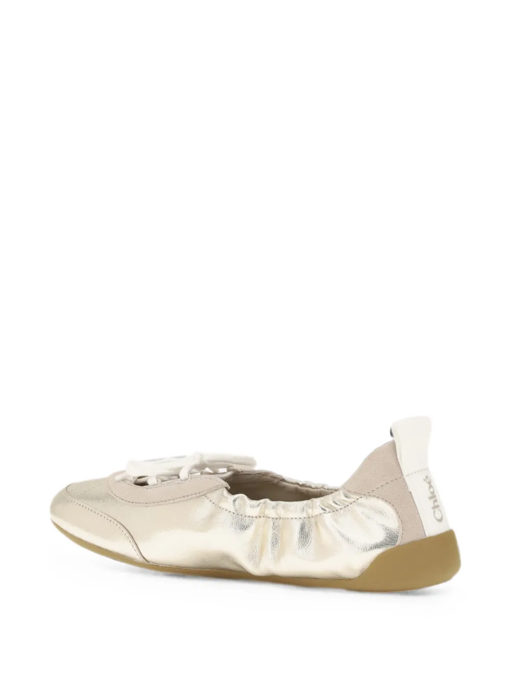 Chloé metallic-effect ballet flats Goud