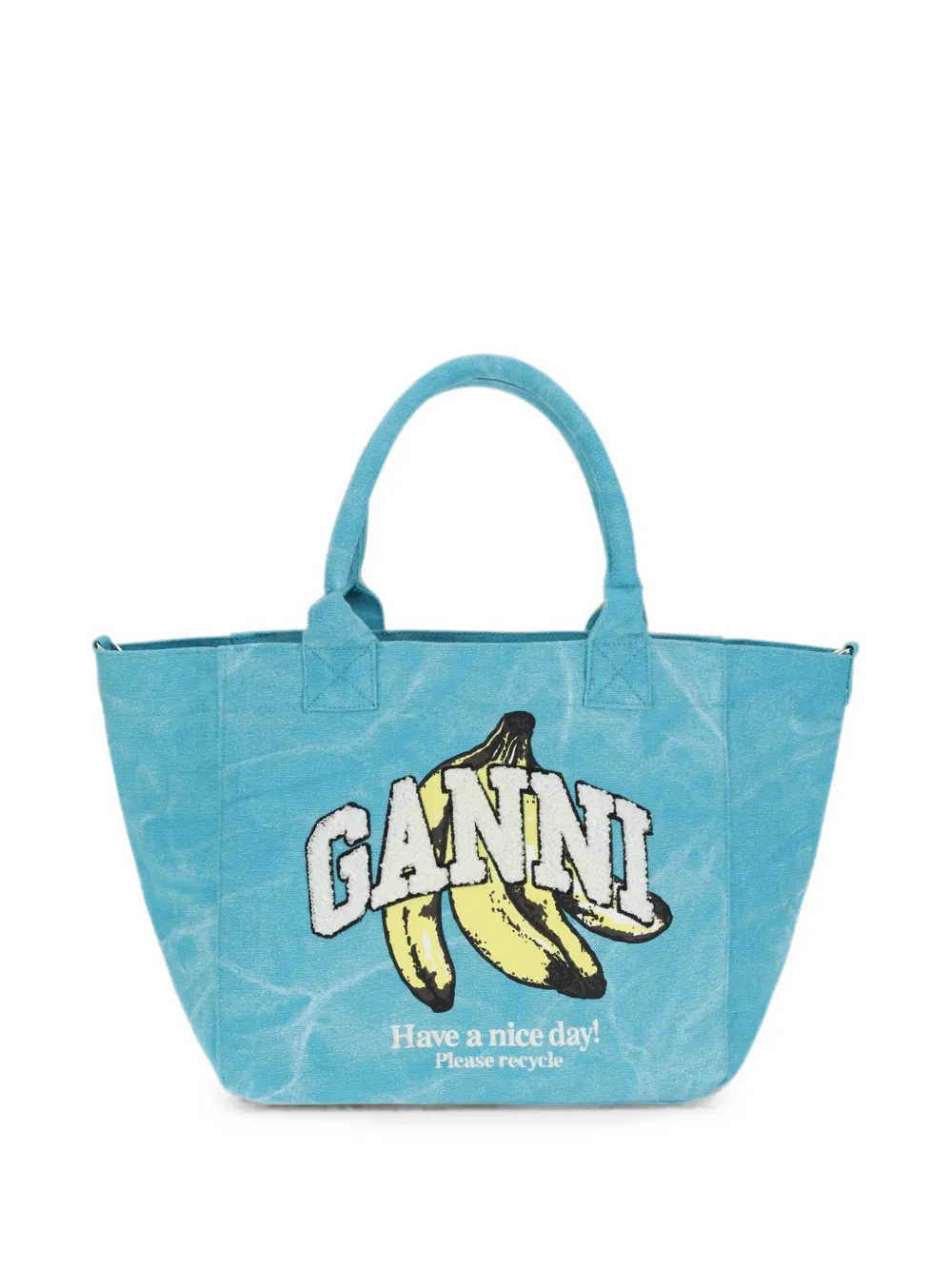 GANNI banana-print tote bag - Blau