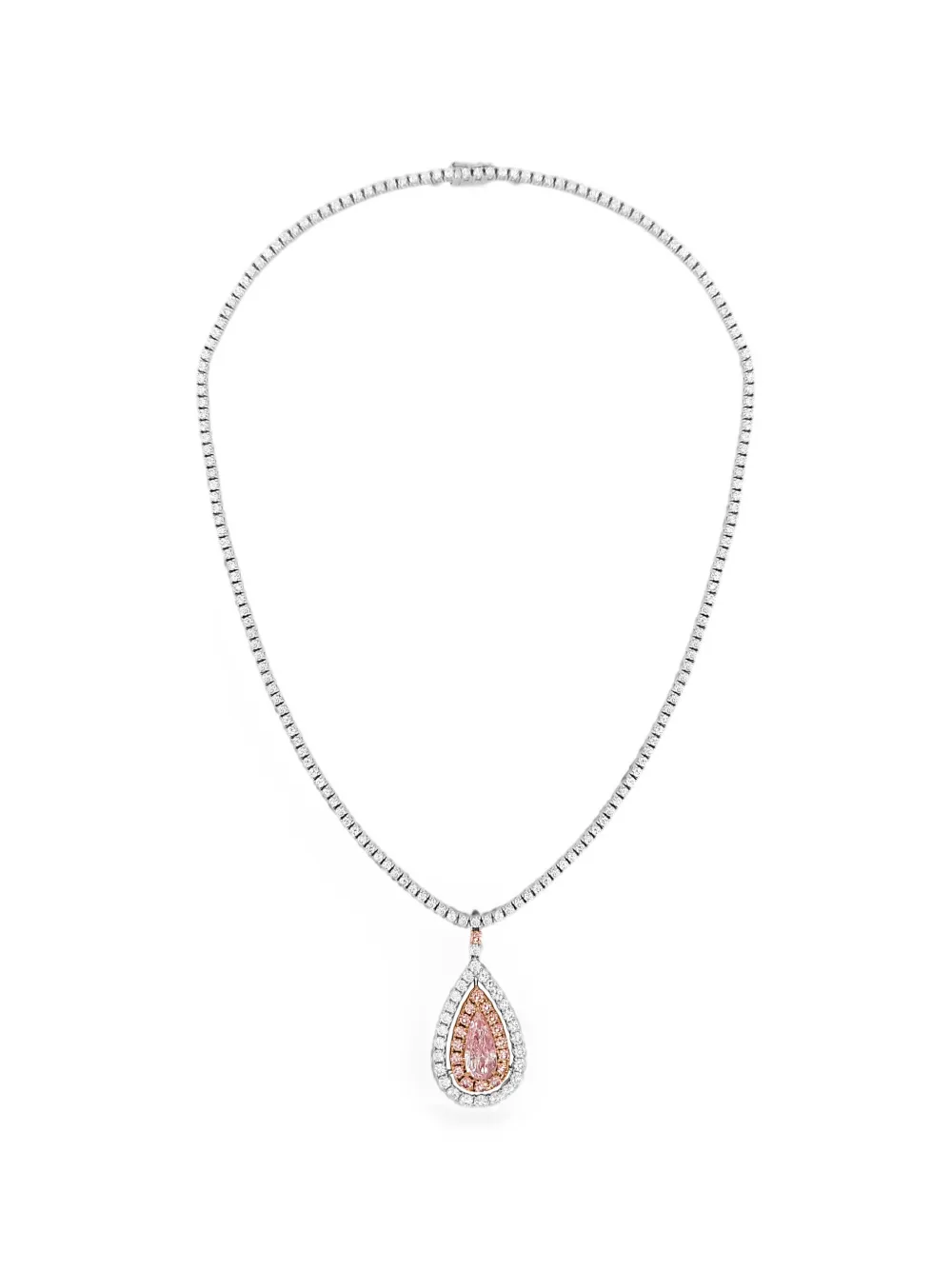 HYT Jewelry Halskette mit rosa und weißen Diamanten - Silber