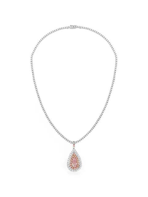 HYT Jewelry pink diamond and white diamond necklace