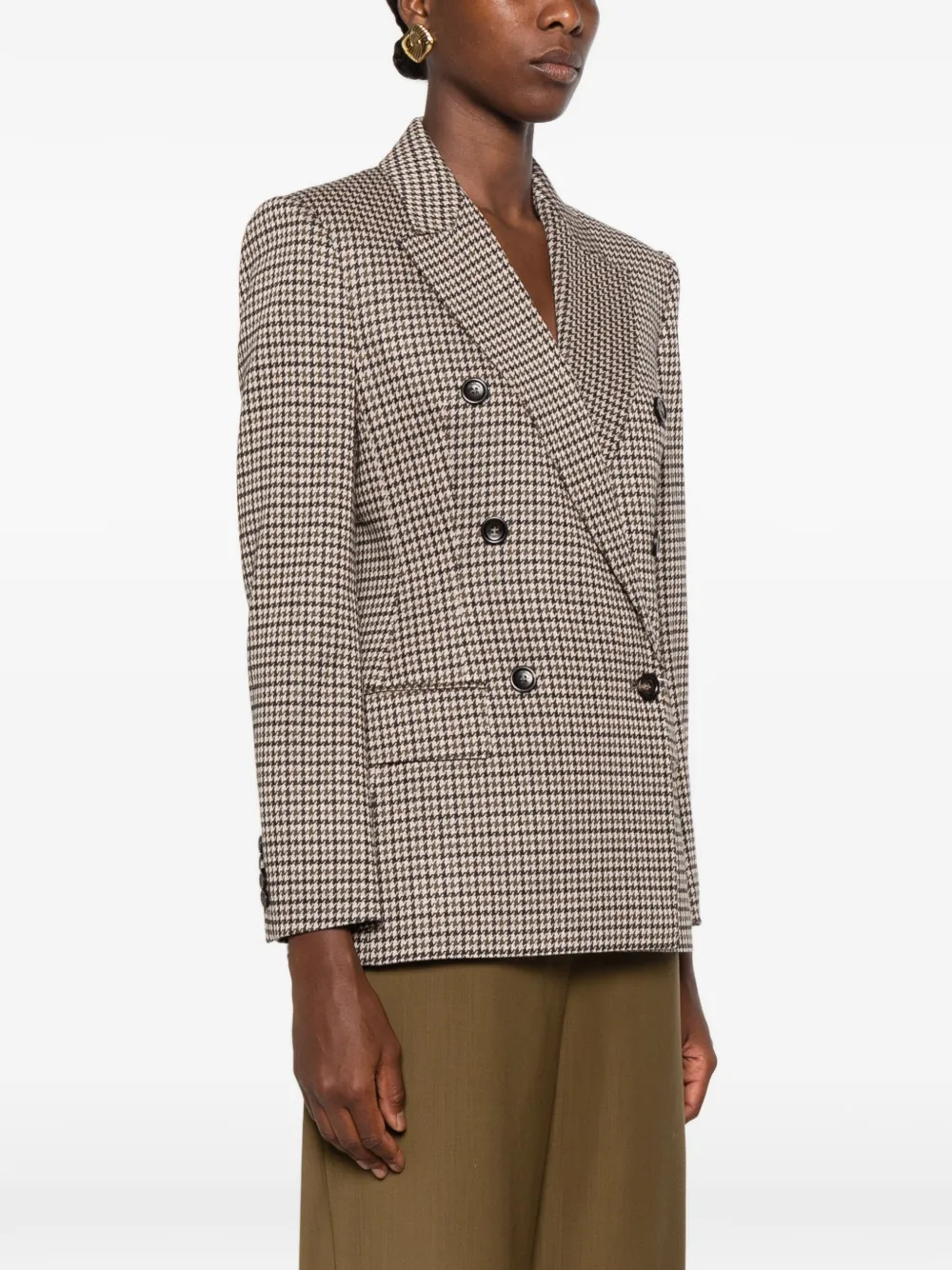Max Mara Blazer met pied-de-poule print Zwart