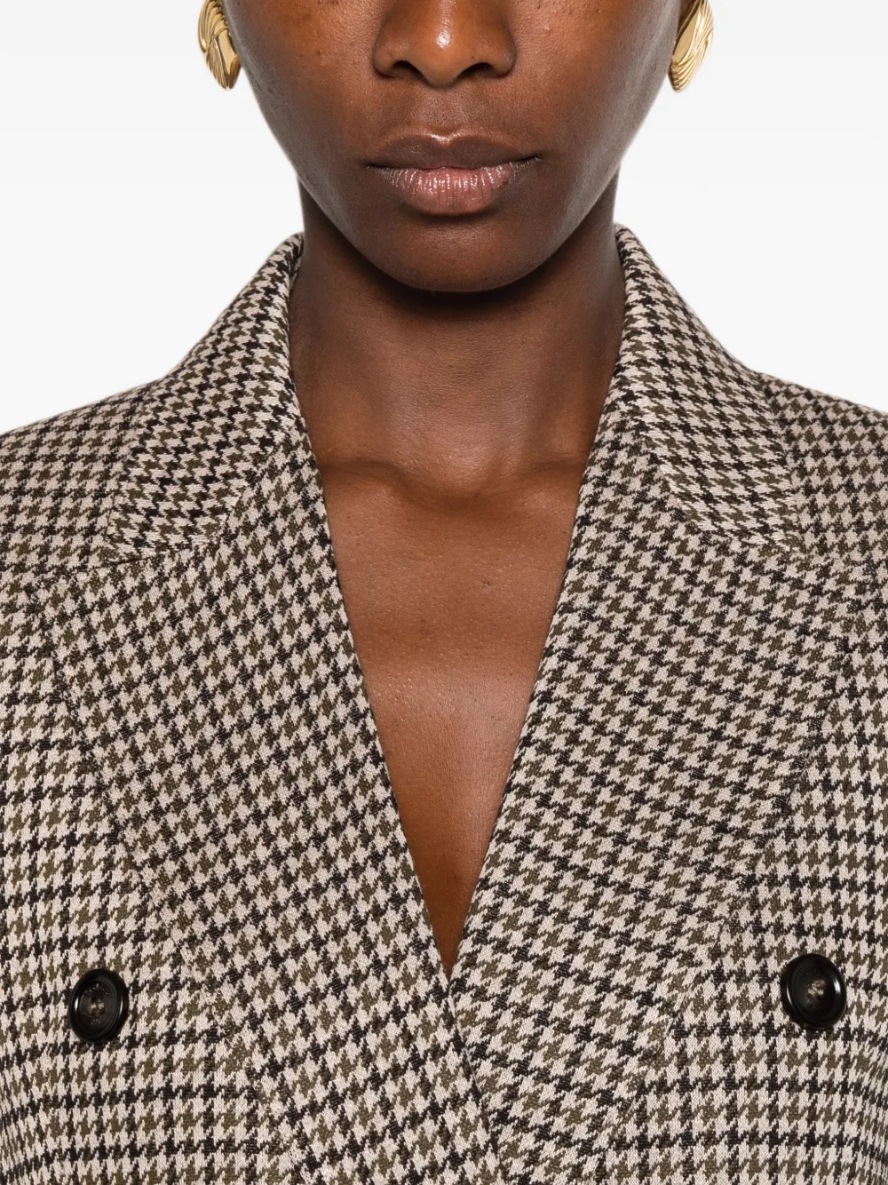 Max Mara Blazer met pied-de-poule print Zwart