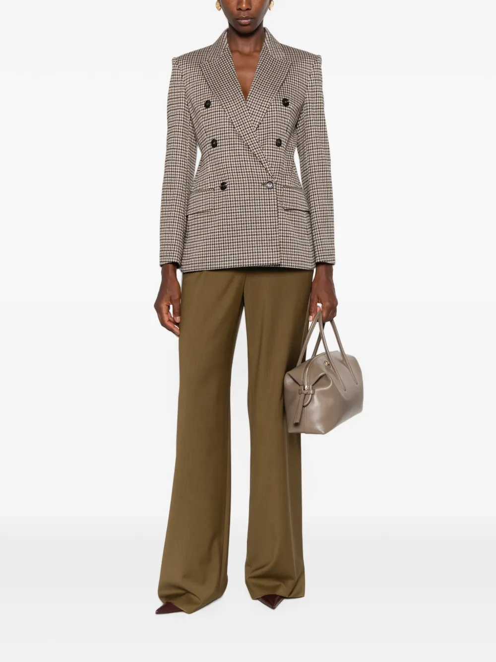 Max Mara Blazer met pied-de-poule print Zwart
