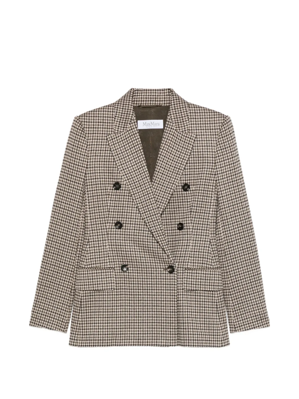Max Mara houndstooth double-breasted jacket - Neutrals