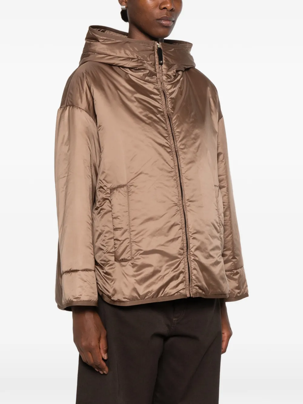 Max Mara Gevoerd jack met capuchon Bruin