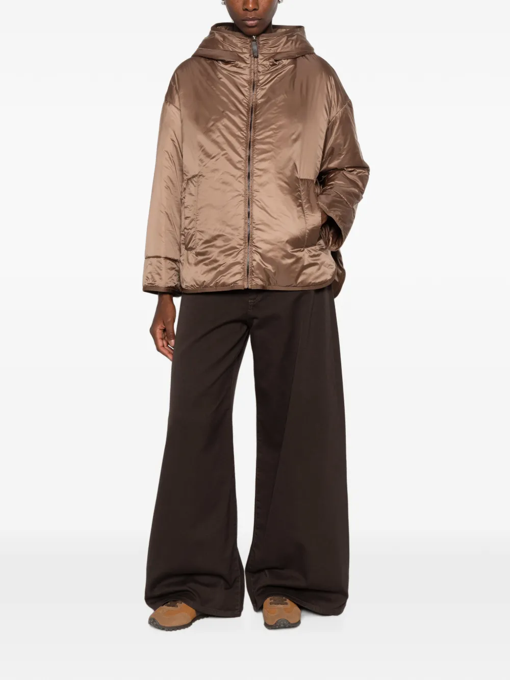 Max Mara Gevoerd jack met capuchon Bruin