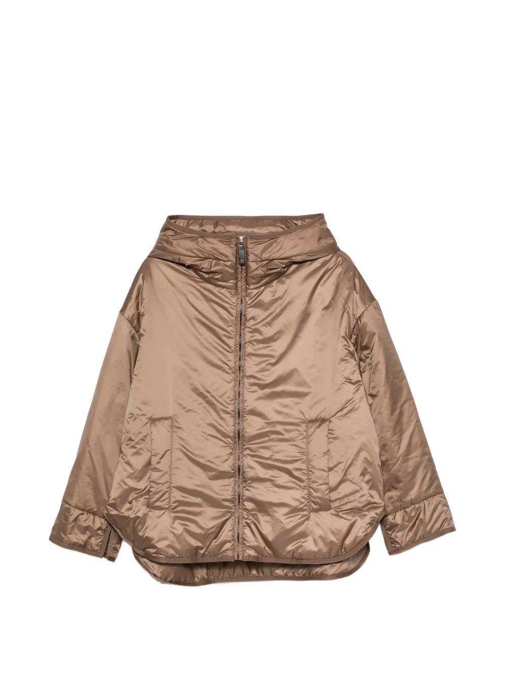 Max Mara hooded zip-up jacket - Marrone