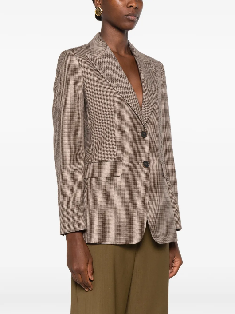 Max Mara Caro jack met pied-de-poule print Beige